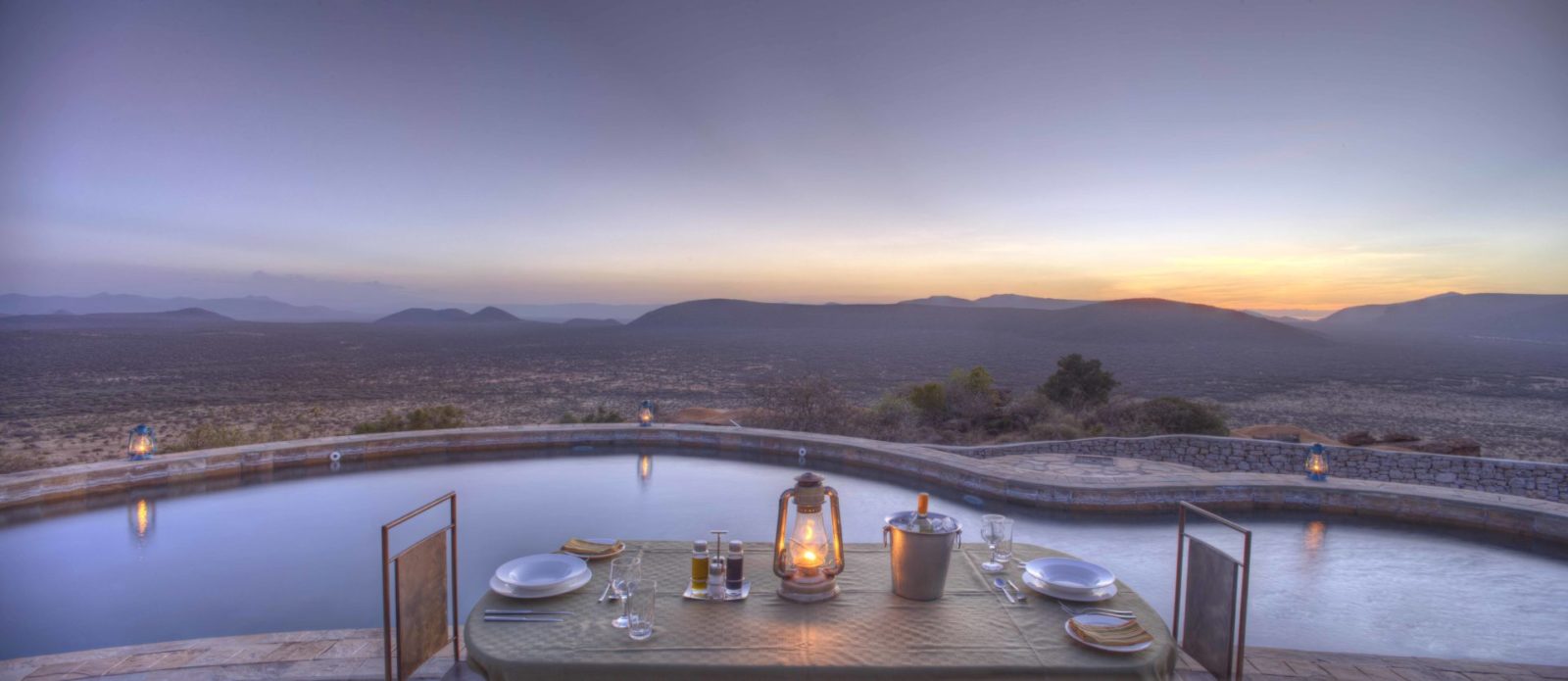 Private dining at upper pool