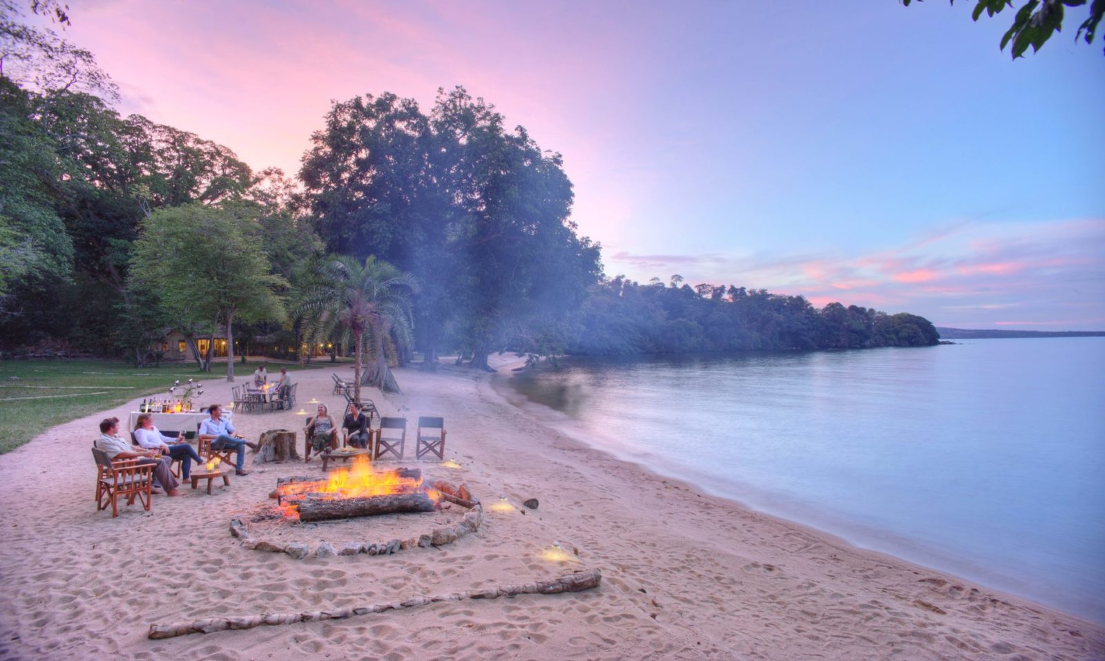 Rubondo Island Sundowners on the beach of the camp Lake Victoria