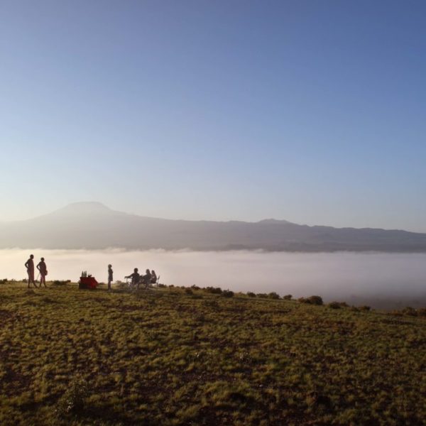 Tortilis Camp - activities - sundowners with the backdrop of Mt Kilimanjaro-11