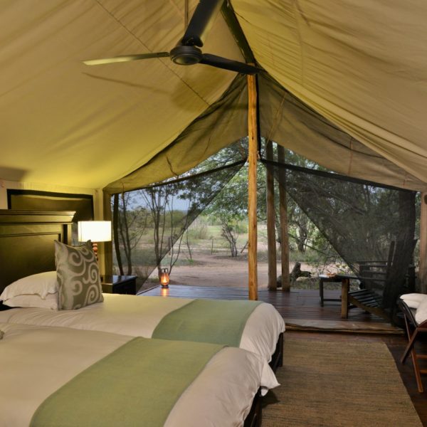 Plains Camp (home of Rhino Walking Safaris) - HR - Tent Interior to Exterior