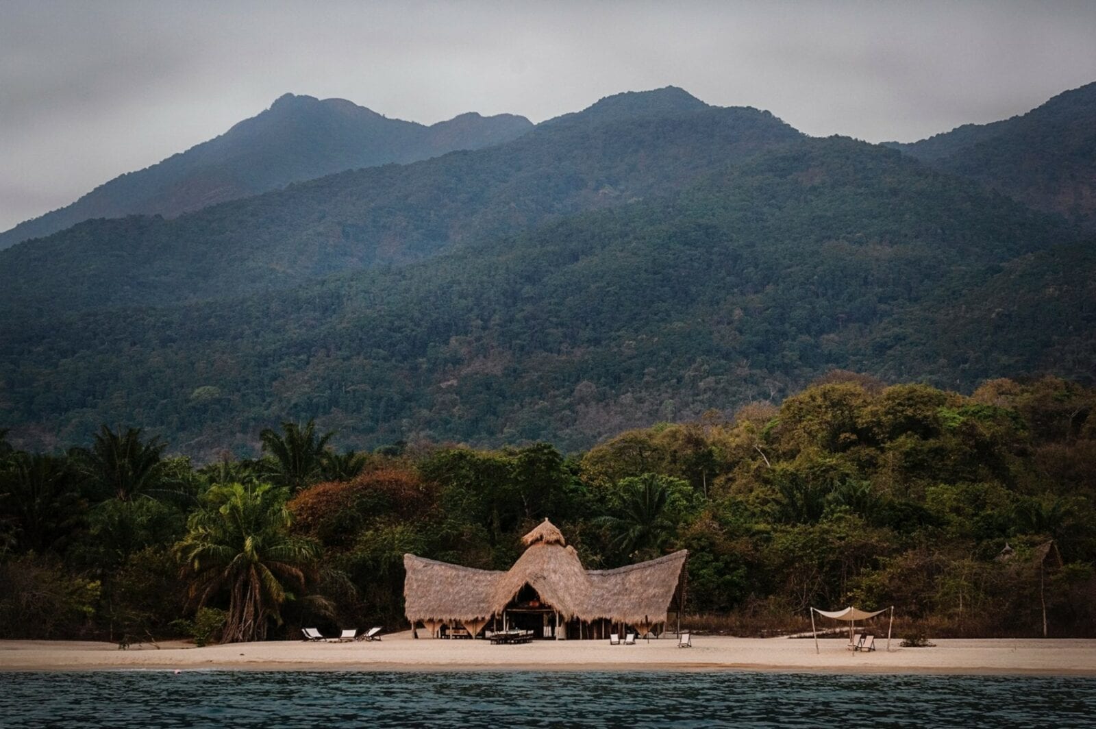 beach camp in tanzania overlooking the sea