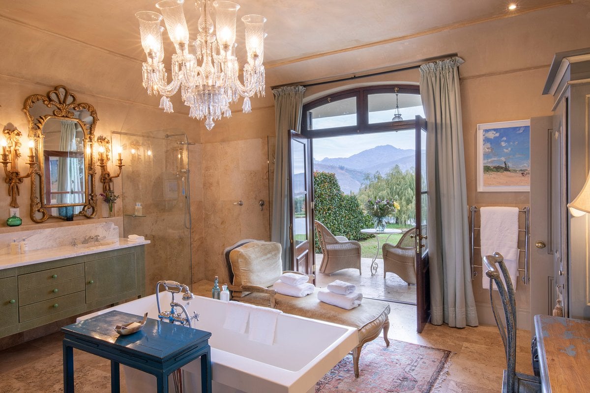 luxurious bathroom interior of La Residence, Franschhoek