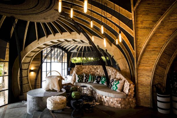 The reception area, Bisate Lodge, Wilderness Safari, Rwanda