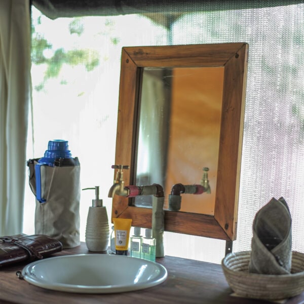Photo of Serengeti North Wilderness Camp in Tanzania showing guest tent bathroom