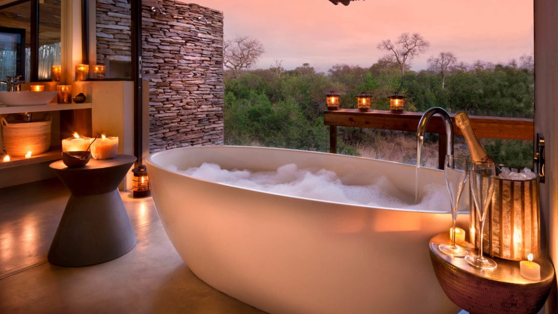 Candlelit bath, RockFig Safari Lodge